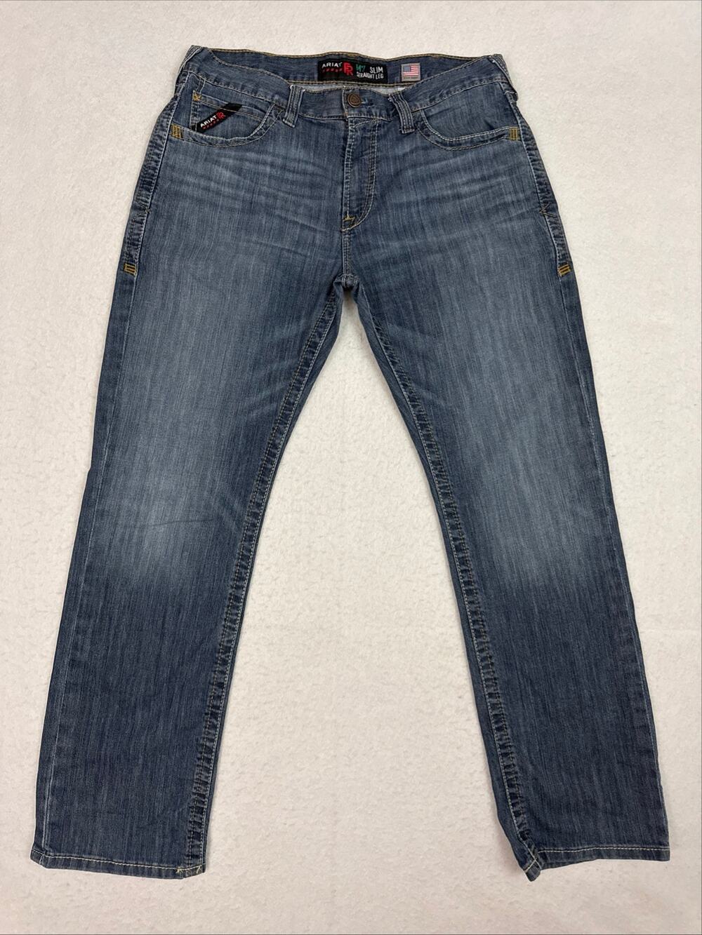 Ariat M7 FR Jeans Men’s 34x32 Blue Slim Straight Leg Flame Resistant Work